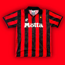 Φόρτωση εικόνας στο εργαλείο προβολής Συλλογής, vintage Lotto Ac Milan 1993-1994 home jersey {M}
