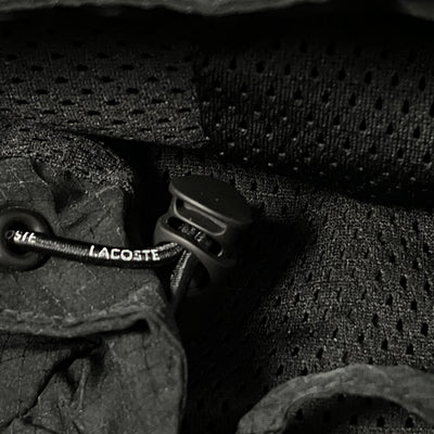 black Lacoste halfzip windbreaker {S}
