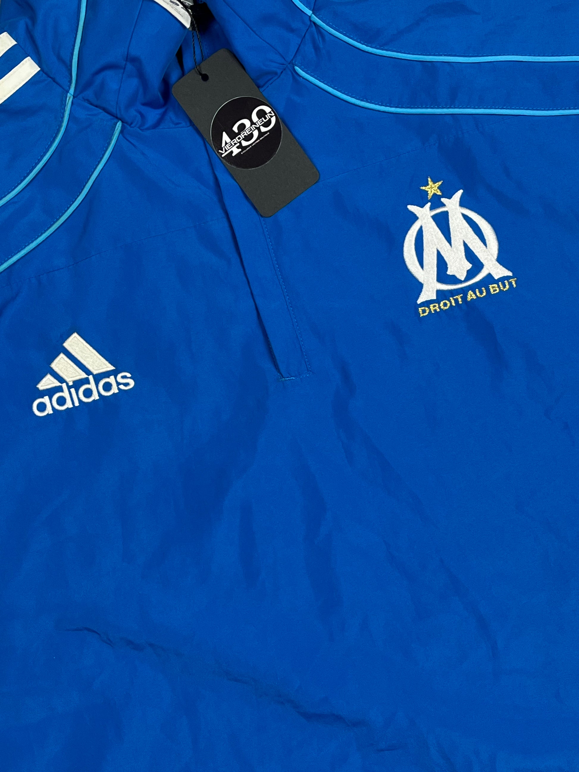 vintage Adidas Olympique Marseille halfzip windbreaker {XL}