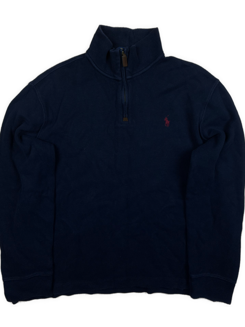 vintage navyblue Polo Ralph Lauren quarterzip {L}