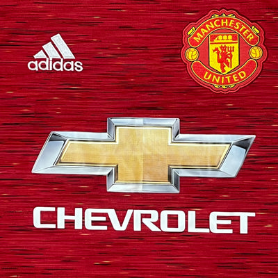 red Adidas Manchester United 2020-2021 home jersey {S}