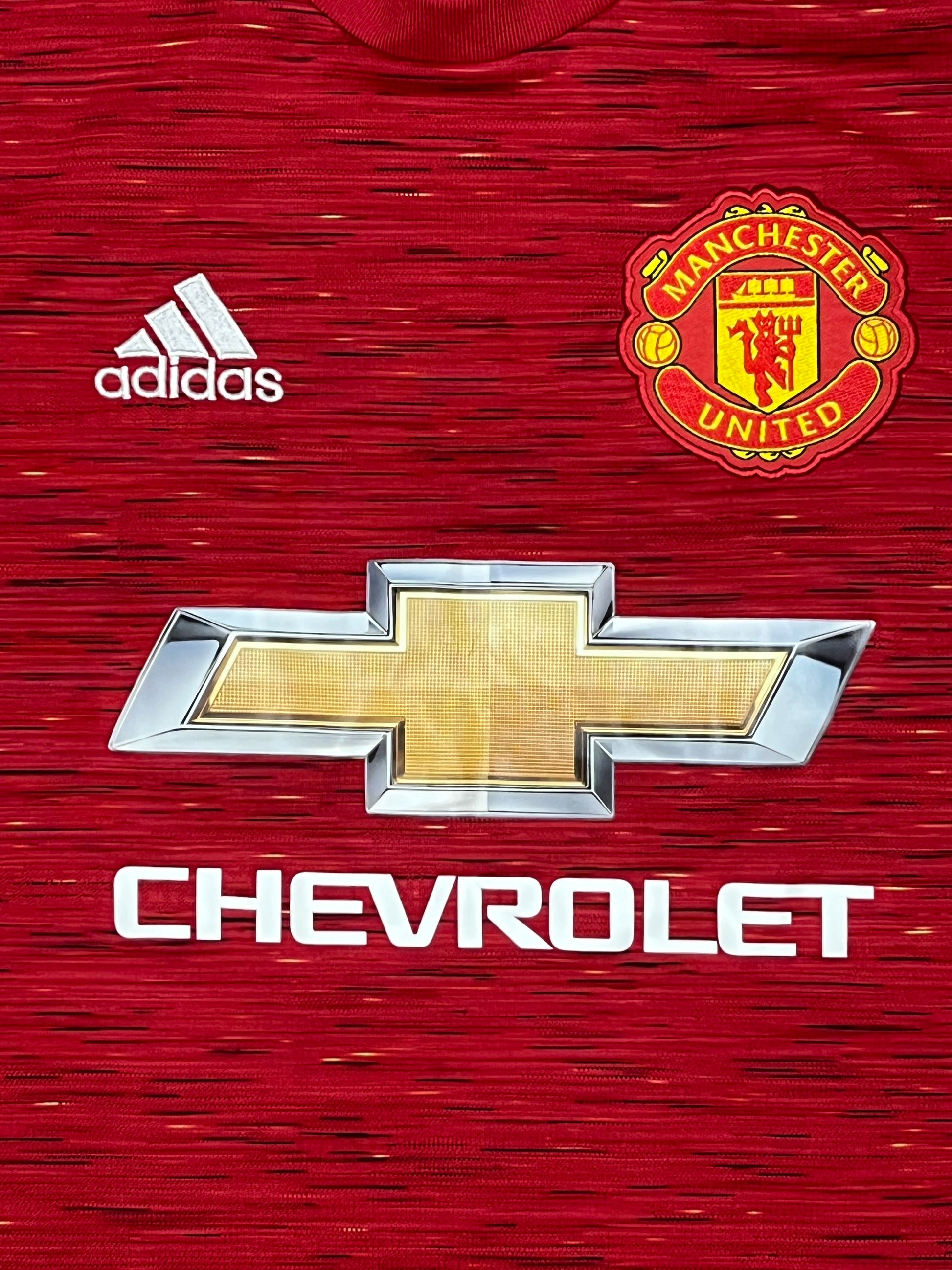 red Adidas Manchester United 2020-2021 home jersey {S}