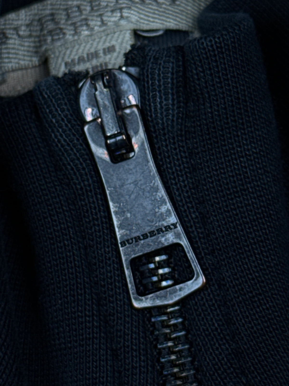 vintage black Burberry quarterzip