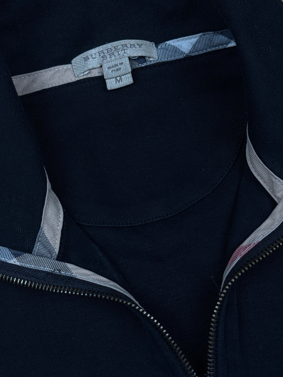 vintage black Burberry quarterzip
