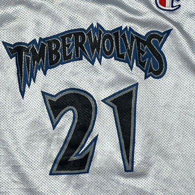 vintage reversible Champion Timberwolves GARNETT 21 jersey {S}