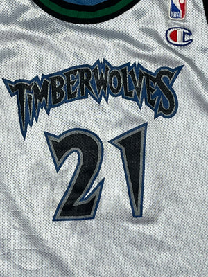 vintage reversible Champion Timberwolves GARNETT 21 jersey {S}