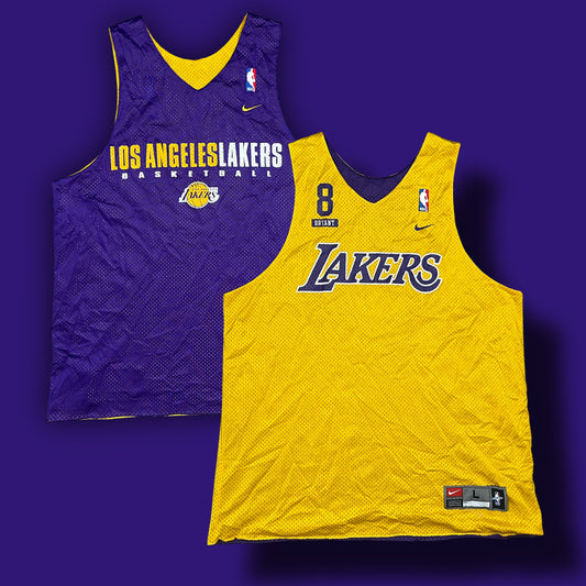 vintage KOBE BRYANT 8 Lakers reversible trainingsjersey {L}