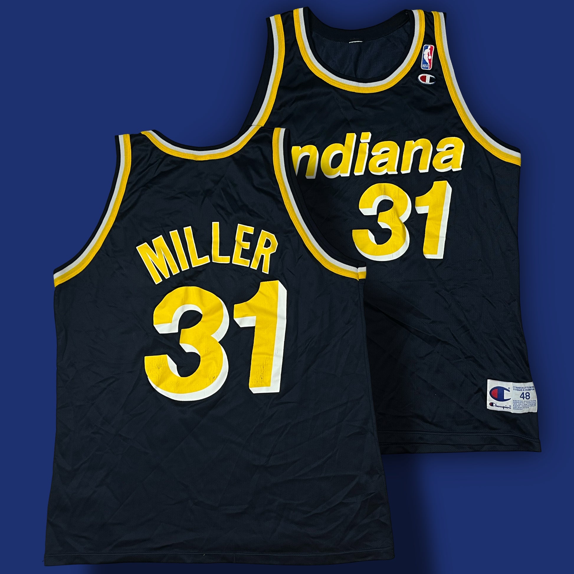 vintage Champion Pacers MILLER 31 jersey {M}