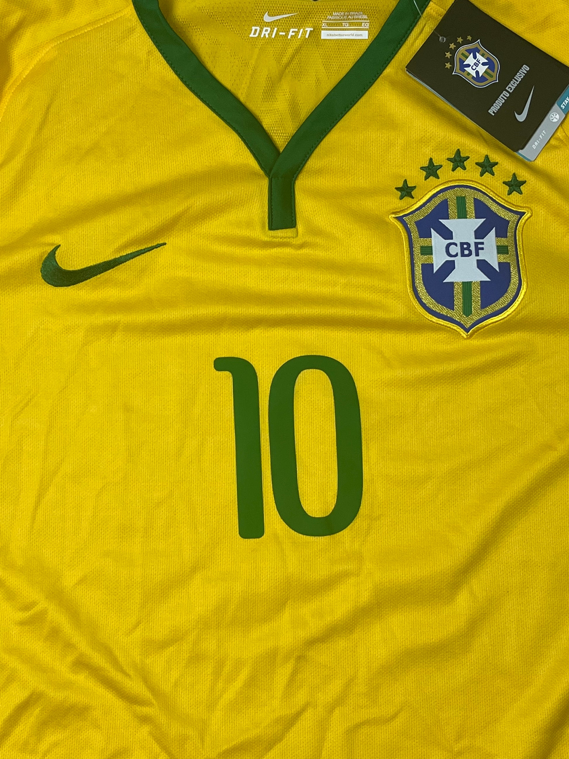 vintage Nike Brasil NEYMAR10 2014 home jersey DSWT {XL}