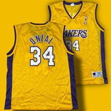 Load image into Gallery viewer, vintage Champion Lakers O‘NEAL 34 jersey {M}
