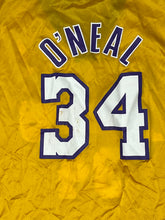 Load image into Gallery viewer, vintage Champion Lakers O‘NEAL 34 jersey {M}
