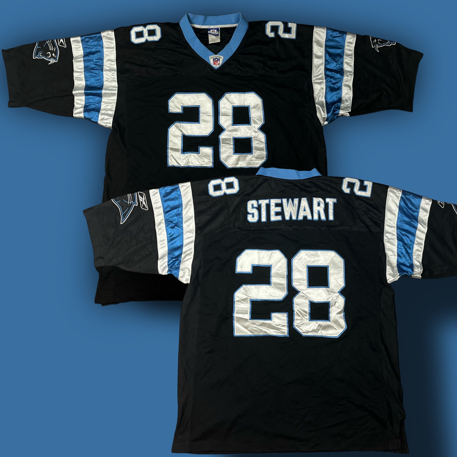 vintage NFL Carolina Panther STEWART 28 {XXL}