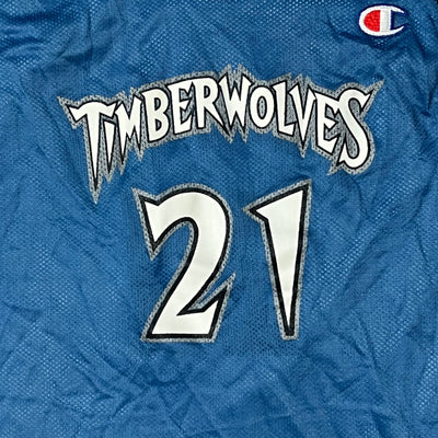 vintage reversible Champion Timberwolves GARNETT 21 jersey {S}