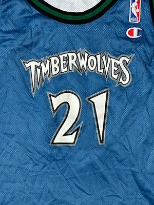 vintage reversible Champion Timberwolves GARNETT 21 jersey {S}