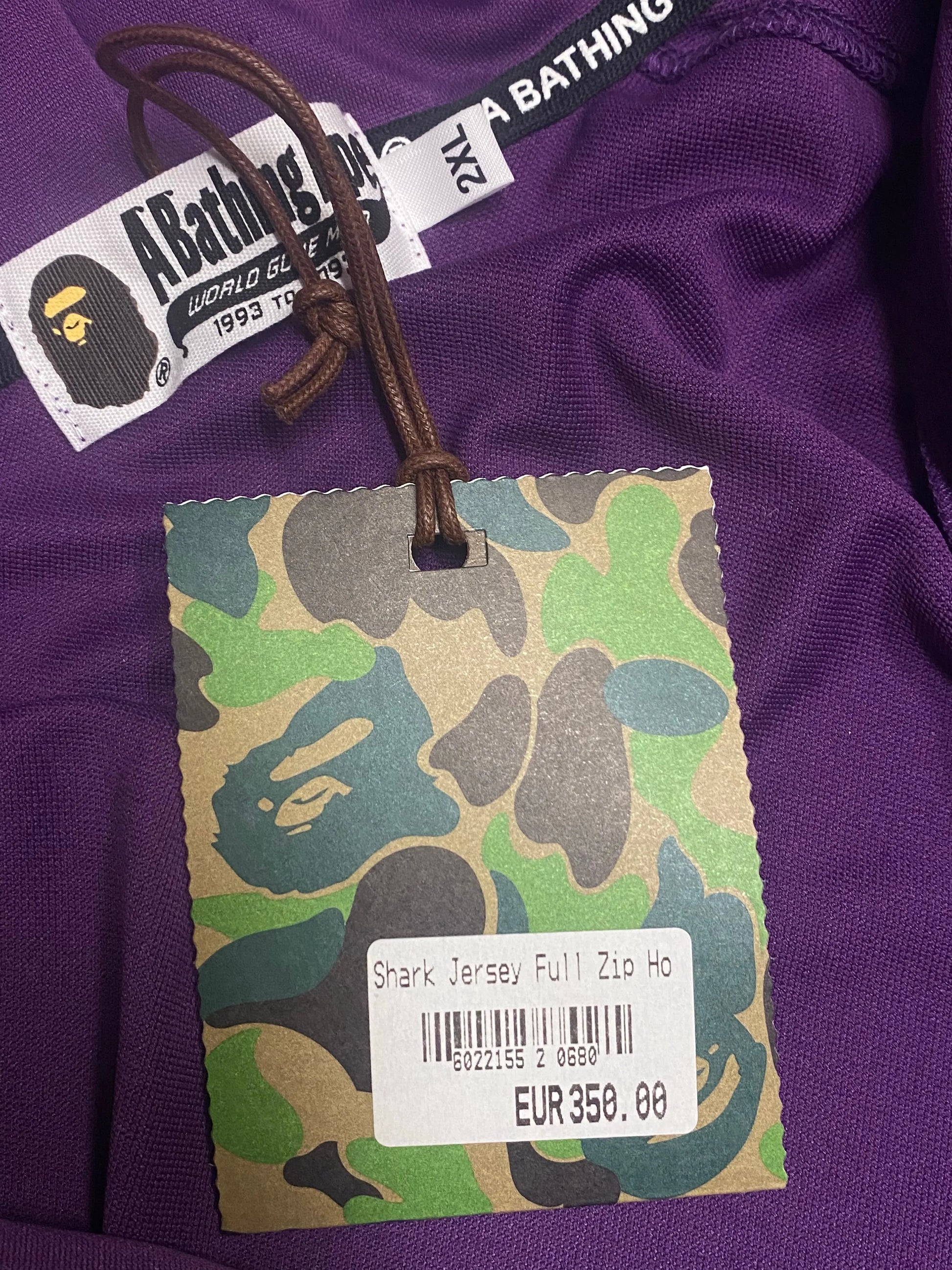 BAPE shark jersey full zip DSWT Bape