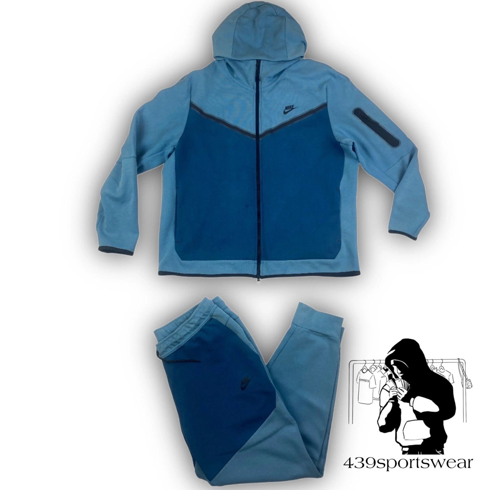 babyblue Nike tech fleece tracksuit Nike