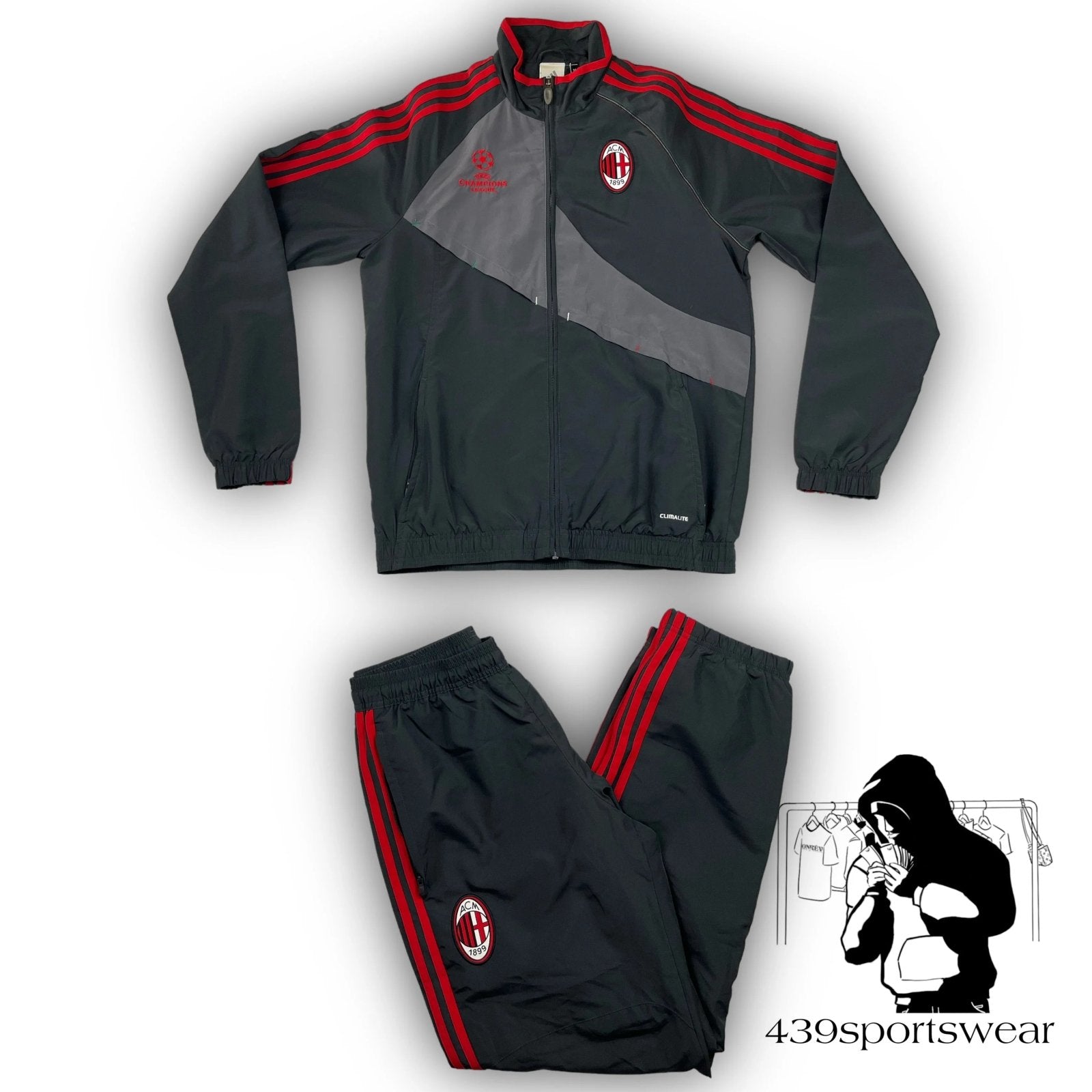 vintage Adidas Ac Milan tracksuit Champions League vierdreineun